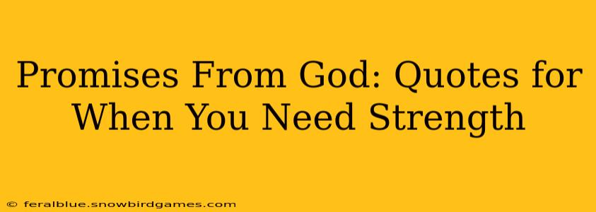 Promises From God: Quotes for When You Need Strength