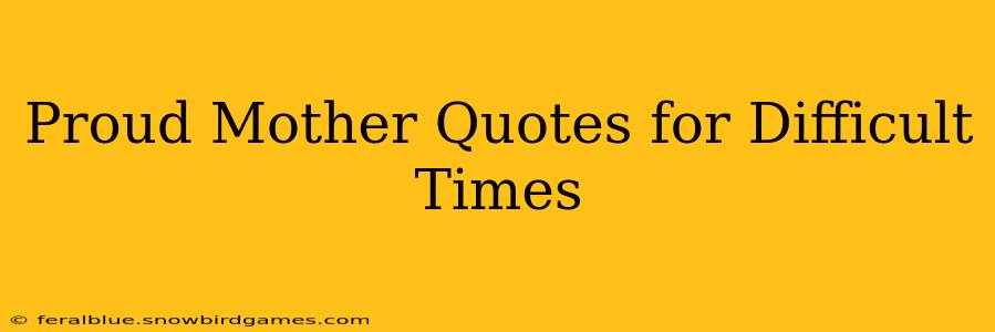 Proud Mother Quotes for Difficult Times