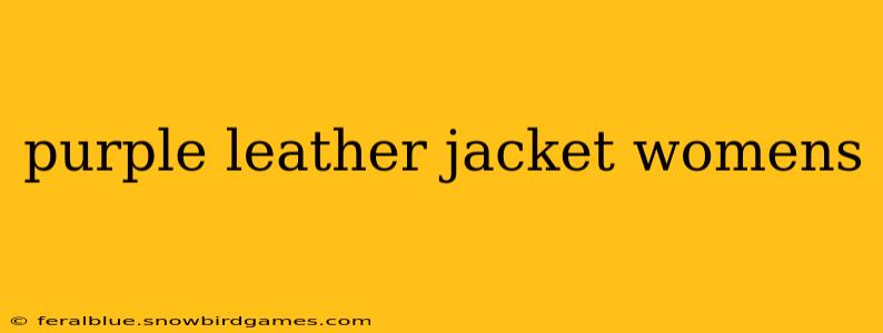 purple leather jacket womens