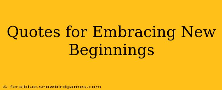 Quotes for Embracing New Beginnings