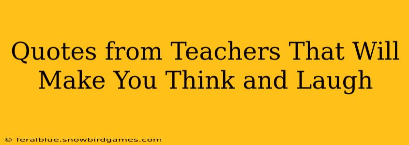 Quotes from Teachers That Will Make You Think and Laugh