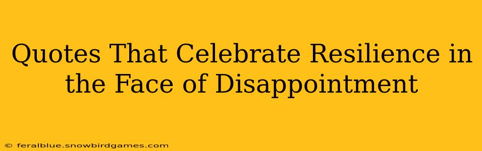 Quotes That Celebrate Resilience in the Face of Disappointment