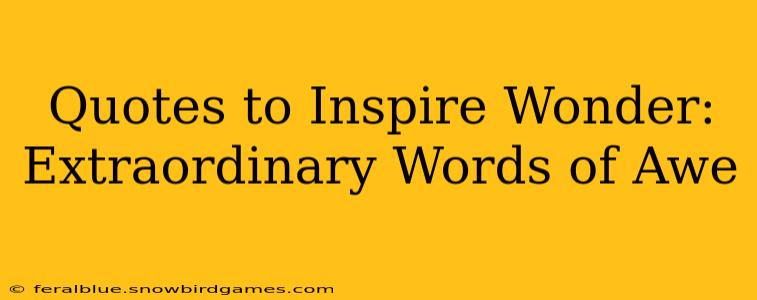 Quotes to Inspire Wonder: Extraordinary Words of Awe