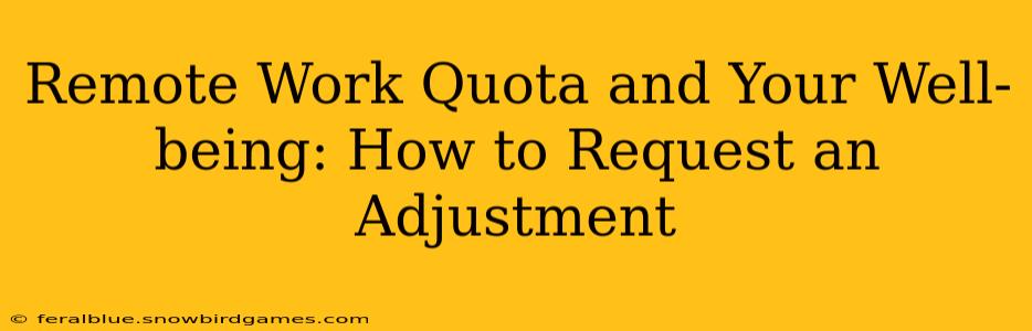 Remote Work Quota and Your Well-being: How to Request an Adjustment