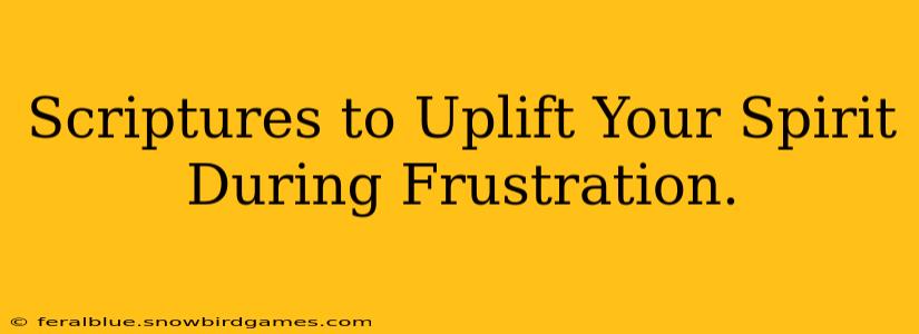 Scriptures to Uplift Your Spirit During Frustration.