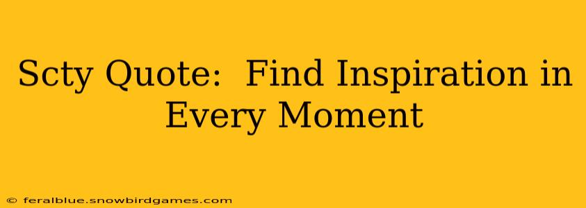 Scty Quote:  Find Inspiration in Every Moment