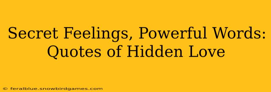 Secret Feelings, Powerful Words: Quotes of Hidden Love