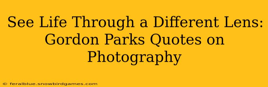 See Life Through a Different Lens: Gordon Parks Quotes on Photography