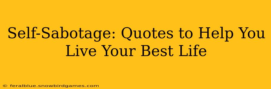Self-Sabotage: Quotes to Help You Live Your Best Life