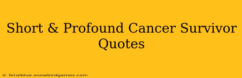 Short & Profound Cancer Survivor Quotes