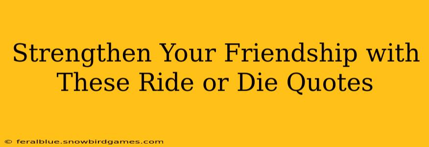 Strengthen Your Friendship with These Ride or Die Quotes