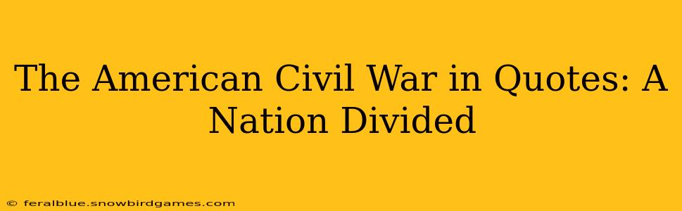 The American Civil War in Quotes: A Nation Divided