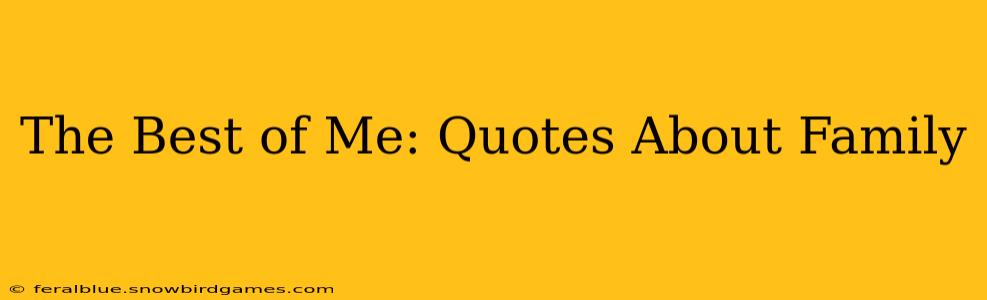 The Best of Me: Quotes About Family