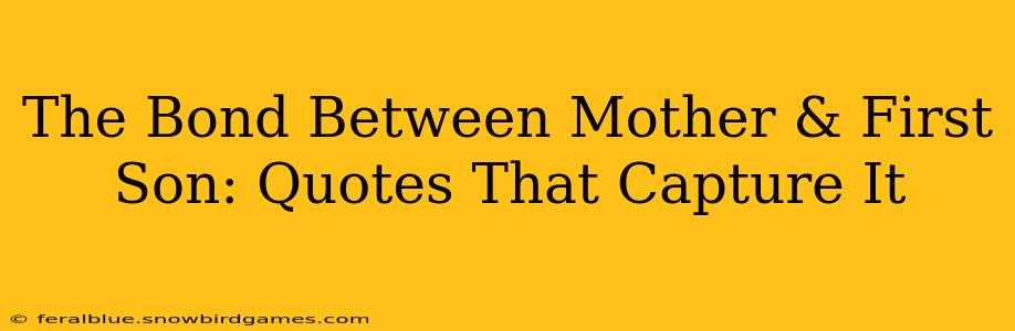 The Bond Between Mother & First Son: Quotes That Capture It