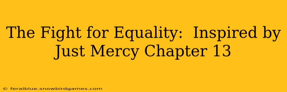 The Fight for Equality:  Inspired by Just Mercy Chapter 13