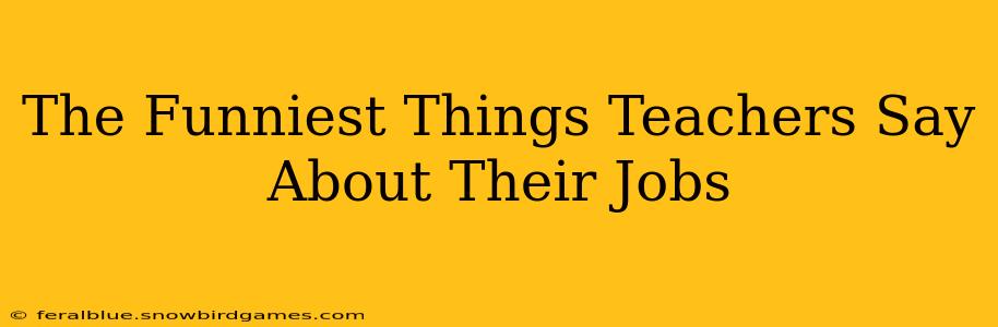 The Funniest Things Teachers Say About Their Jobs