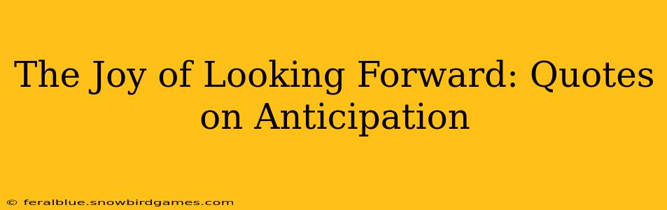 The Joy of Looking Forward: Quotes on Anticipation