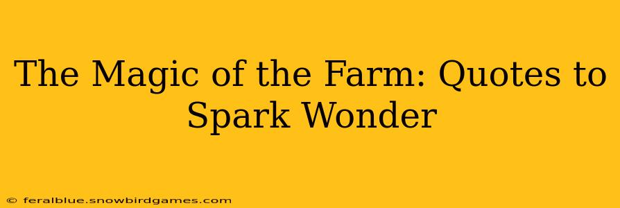 The Magic of the Farm: Quotes to Spark Wonder