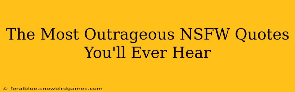 The Most Outrageous NSFW Quotes You'll Ever Hear The Most Outrageous NSFW Quotes You'll Ever Hear