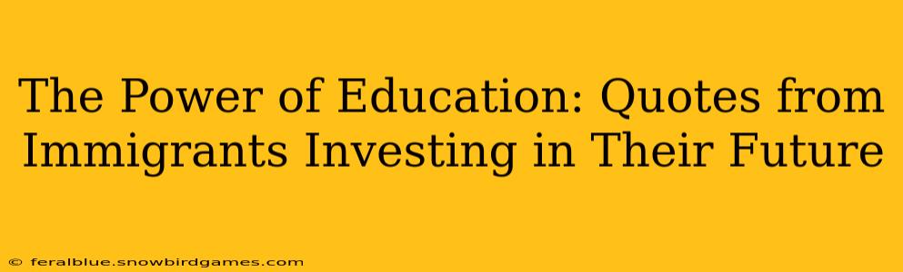 The Power of Education: Quotes from Immigrants Investing in Their Future