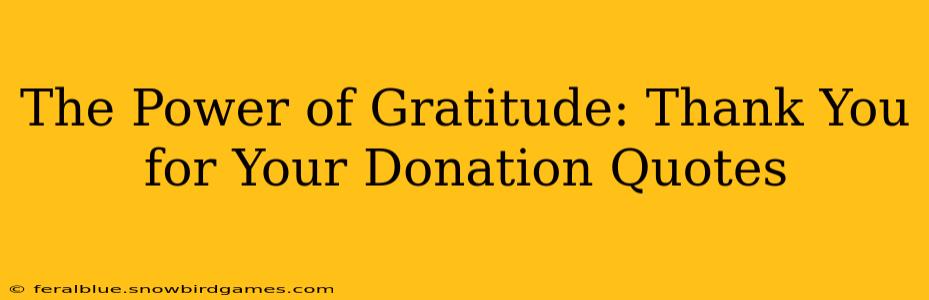 The Power of Gratitude: Thank You for Your Donation Quotes