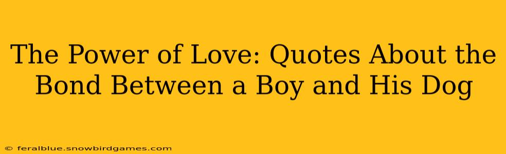 The Power of Love: Quotes About the Bond Between a Boy and His Dog