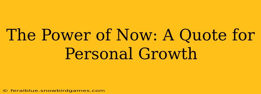 The Power of Now: A Quote for Personal Growth