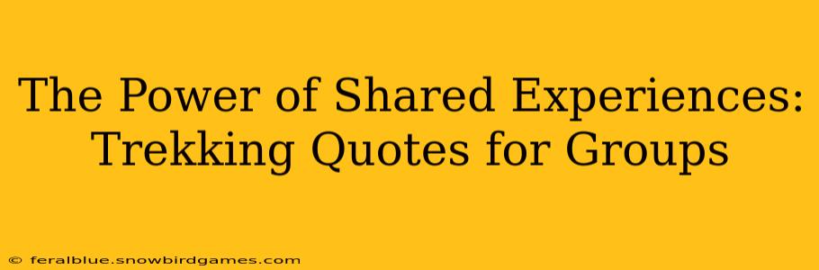 The Power of Shared Experiences: Trekking Quotes for Groups