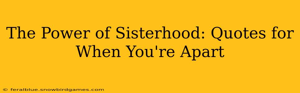 The Power of Sisterhood: Quotes for When You're Apart