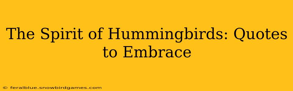 The Spirit of Hummingbirds: Quotes to Embrace