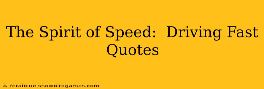 The Spirit of Speed:  Driving Fast Quotes