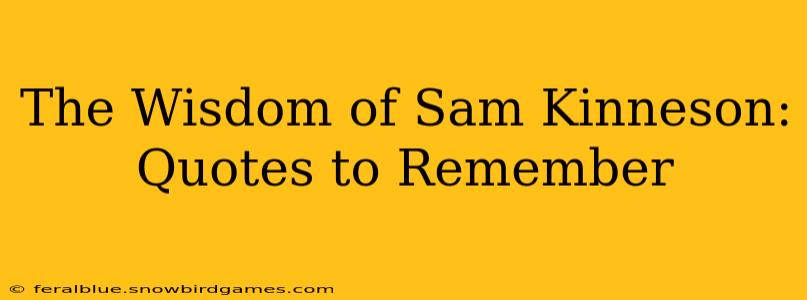 The Wisdom of Sam Kinneson: Quotes to Remember