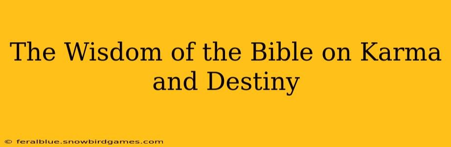 The Wisdom of the Bible on Karma and Destiny