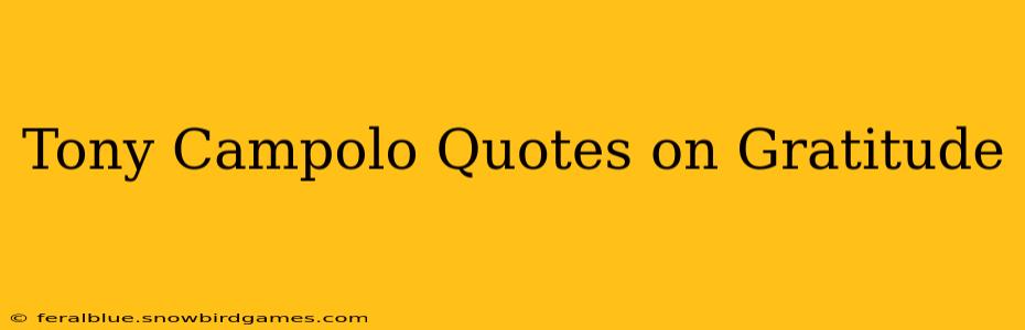 Tony Campolo Quotes on Gratitude