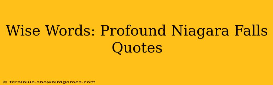 Wise Words: Profound Niagara Falls Quotes